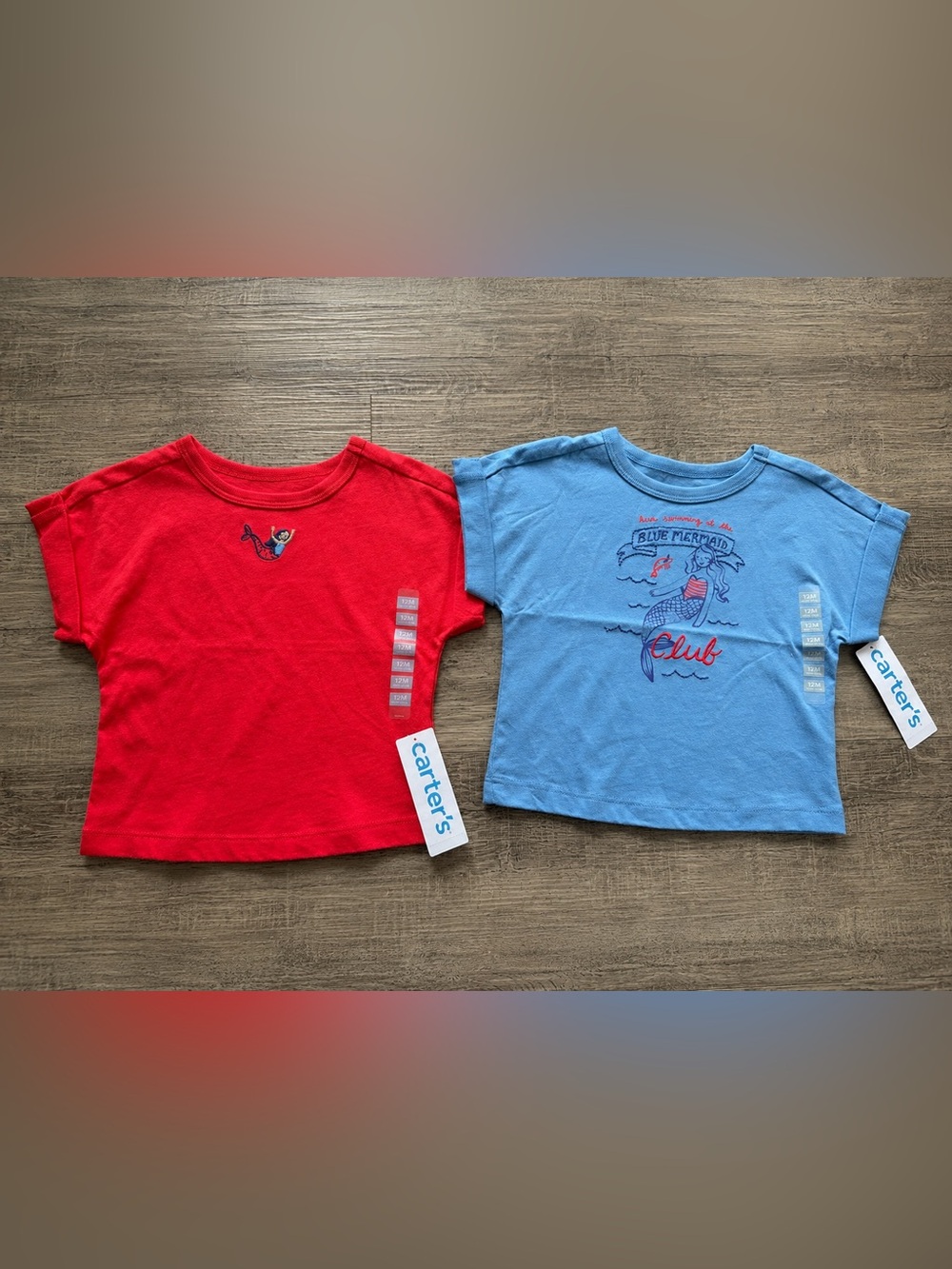NWT: Carter's Red & Blue Mermaid Short-Sleeve Tee Set